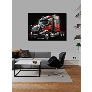 Kanvas Tablo Kırmızı Tır Tasarımı 50x70 cm
