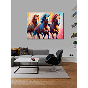 Kanvas Tablo Üç At Figürü 100x140 cm