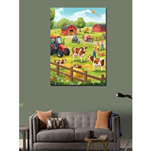 Kanvas Tablo Çiftlik Manzarası 100x140 cm
