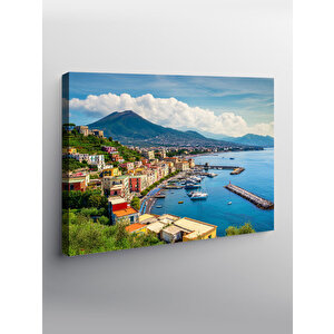 Kanvas Tablo Sahil Kasabası Manzarası 70x100 cm
