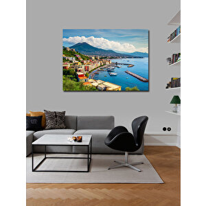 Kanvas Tablo Sahil Kasabası Manzarası 70x100 cm