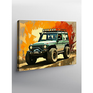 Kanvas Tablo Yeşil Off-road Jeep Tasarımı 70x100 cm