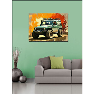 Kanvas Tablo Yeşil Off-road Jeep Tasarımı 70x100 cm