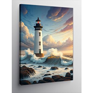 Kanvas Tablo Deniz Feneri Manzarası 70x100 cm