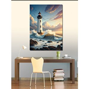 Kanvas Tablo Deniz Feneri Manzarası 70x100 cm