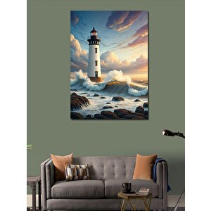 Kanvas Tablo Deniz Feneri Manzarası 70x100 cm