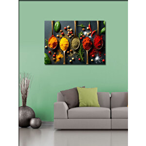 Kanvas Tablo Baharatlarla Dekoratif Tasarım 70x100 cm