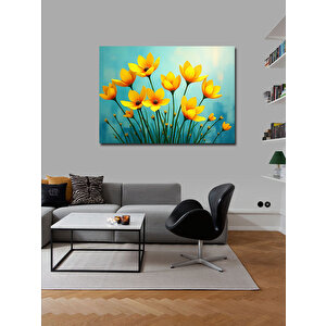Kanvas Tablo Sarı Laleler Tarlası 100x140 cm