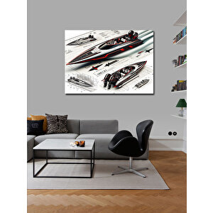 Kanvas Tablo Sürat Tekneleri Tasarımı 100x140 cm