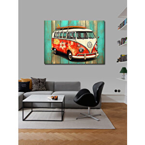 Kanvas Tablo Retro Minibüs Portresi 70x100 cm