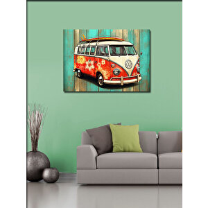 Kanvas Tablo Retro Minibüs Portresi 70x100 cm