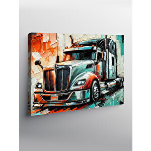 Kanvas Tablo Kırmızı Tır Tasarımı 50x70 cm