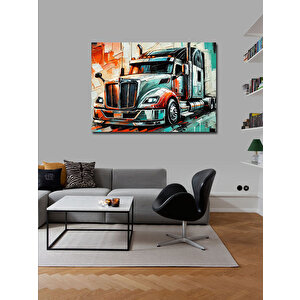 Kanvas Tablo Kırmızı Tır Tasarımı 50x70 cm