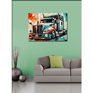 Kanvas Tablo Kırmızı Tır Tasarımı 50x70 cm