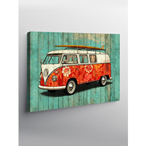 Kanvas Tablo Renkli Retro Minibüs Tasarımı 70x100 cm