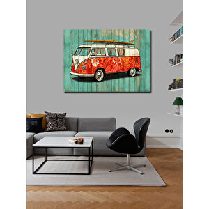 Kanvas Tablo Renkli Retro Minibüs Tasarımı 70x100 cm