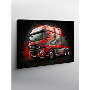 Kanvas Tablo Kırmızı Tır Tasarımı 100x140 cm
