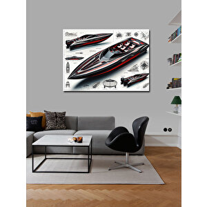 Kanvas Tablo Lüks Sürat Tekneleri Tasarımı 50x70 cm
