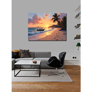 Kanvas Tablo Gün Batımında Plaj Manzarası 70x100 cm