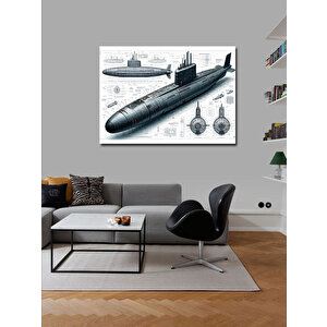 Kanvas Tablo Teknik Denizaltı Çizimi 50x70 cm