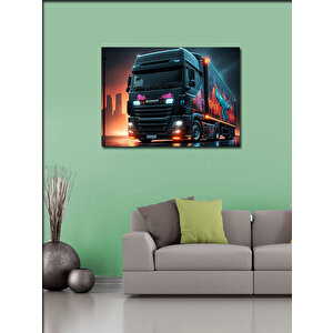 Kanvas Tablo Neon Işıklı Tır Tasarımı 50x70 cm