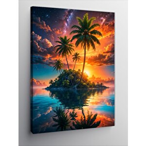 Kanvas Tablo Tropik Ada Manzarası 70x100 cm