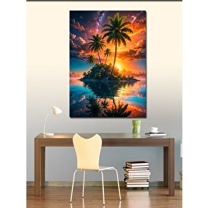 Kanvas Tablo Tropik Ada Manzarası 70x100 cm