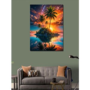 Kanvas Tablo Tropik Ada Manzarası 70x100 cm