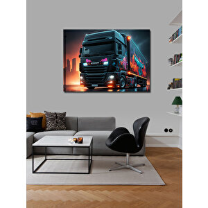 Kanvas Tablo Neon Işıklı Tır Tasarımı 70x100 cm