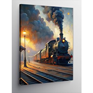 Kanvas Tablo Buharlı Tren Manzarası