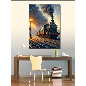 Kanvas Tablo Buharlı Tren Manzarası