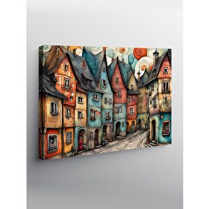 Kanvas Tablo Renkli Tarihi Kasaba Manzarası 50x70 cm