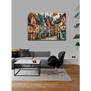Kanvas Tablo Renkli Tarihi Kasaba Manzarası 50x70 cm