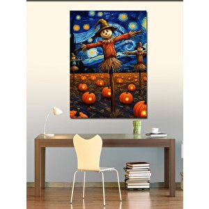 Kanvas Tablo Korkuluk İle Balkabağı Tarlası 100x140 cm