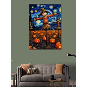 Kanvas Tablo Korkuluk İle Balkabağı Tarlası 100x140 cm