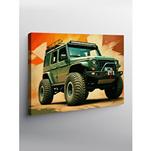 Kanvas Tablo Yeşil Off-road Jeep 100x140 cm