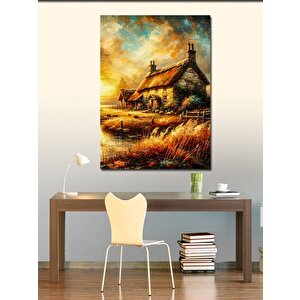 Kanvas Tablo Kır Evi Manzarası 100x140 cm
