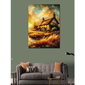 Kanvas Tablo Kır Evi Manzarası 100x140 cm