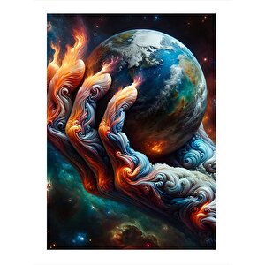 Dünya Ve El Tasarım Mdf Tablo 25cmx 35cm 25x35 cm