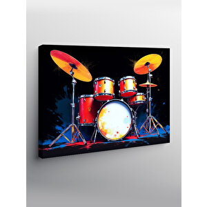 Kanvas Tablo Bateri  Davul Seti Tasarımı 70x100 cm