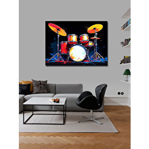 Kanvas Tablo Bateri  Davul Seti Tasarımı 70x100 cm