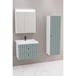 Petit 65 Cm Banyo Dolabı Npl Aynalı - Boy Dolap Dahil Yeşil