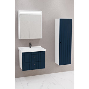 Petit 65 Cm Banyo Dolabı Npl Aynalı - Boy Dolap Dahil Lacivert