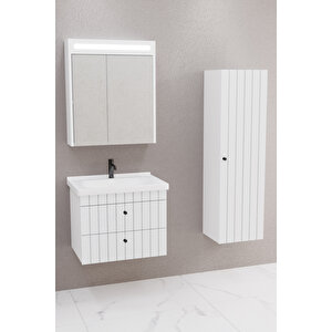 Petit 65 Cm Banyo Dolabı Npl Aynalı - Boy Dolap Dahil Beyaz