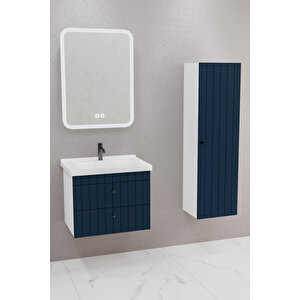 Petit 65 Cm Banyo Dolabı Cmr Aynalı - Boy Dolap Dahil Lacivert