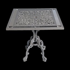 Alüminyum Döküm Bahçe Masası | Cg-604 | 75x75 Cm Kare Döküm Bahçe Masası