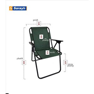 Katlanır Kamp Sandalyesi - 2 Li Kollu Piknik Sandalyesi Koltuk