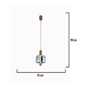 Mary 4 Watt Tekli Füme Camlı 4 Watt Modern Salon Led Sarkıt Avize