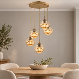 Darko 5li Yuvarlak Eskitme Modern Sarkıt Oturma Odası Salon Sarkıt Avize