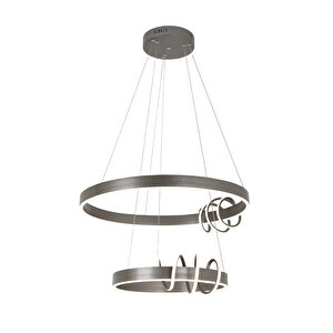 Feyza İki Katlı Krom Yuvarlak 65 Watt Modern Tasarım Salon Avize